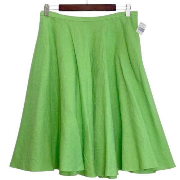 NEW Ralph Lauren Linen Skirt! 6 8 12Brighter Green or PinkCircle Knee Length
